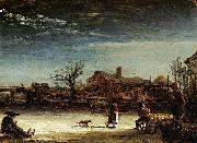 Rembrandt Peale Winter Landscape oil on canvas